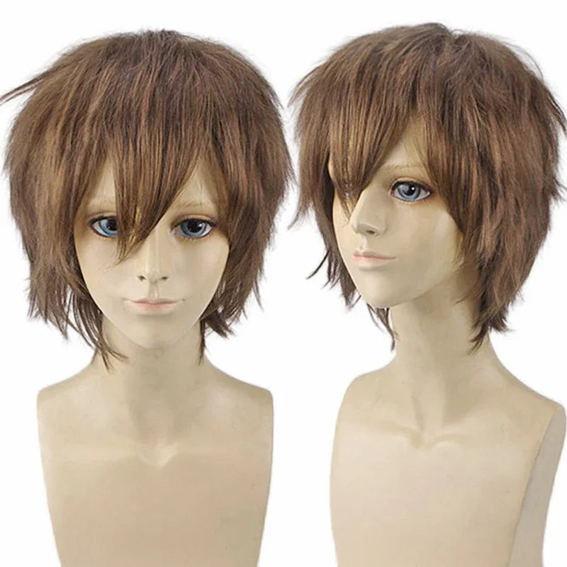 Short Curly Cosplay Wig with Bangs for Costume Parties and Daily Wear - 15