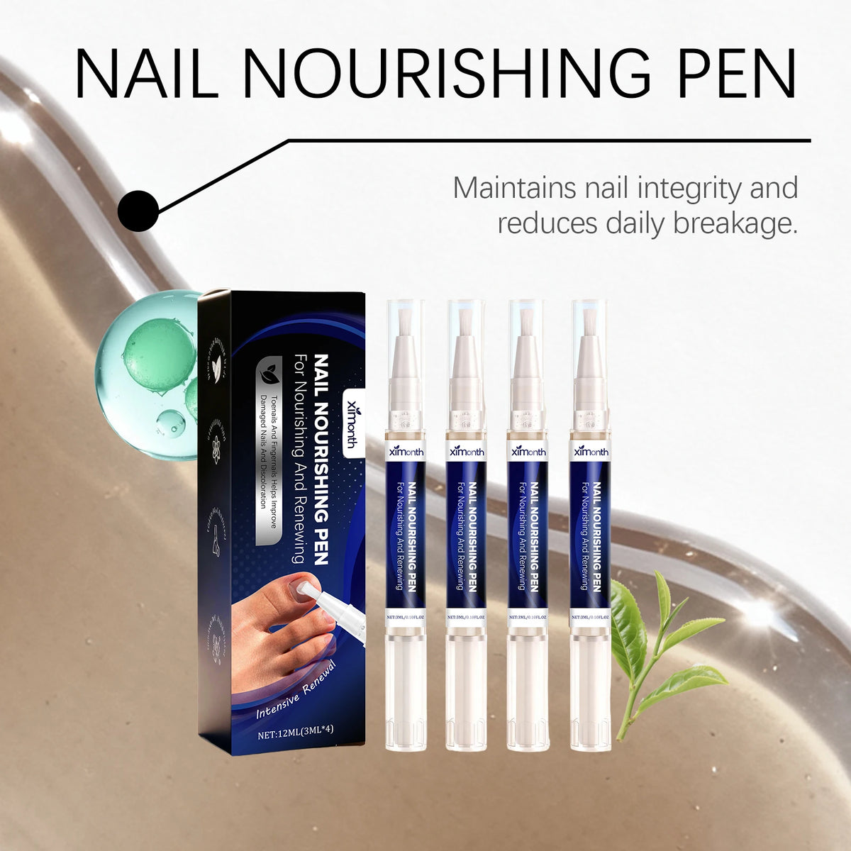 Nail Repair and Cuticle Nourishing Pen for Damaged and Brittle Nails