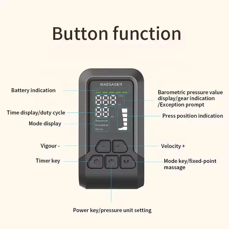 Cordless Sequential Air Compression Leg Massager for Muscle Recovery - 4