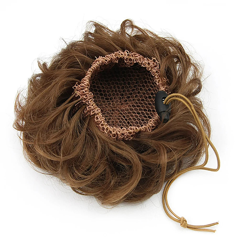 Adjustable Curly Hair Bun Scrunchie Extension for Instant Volume Updo