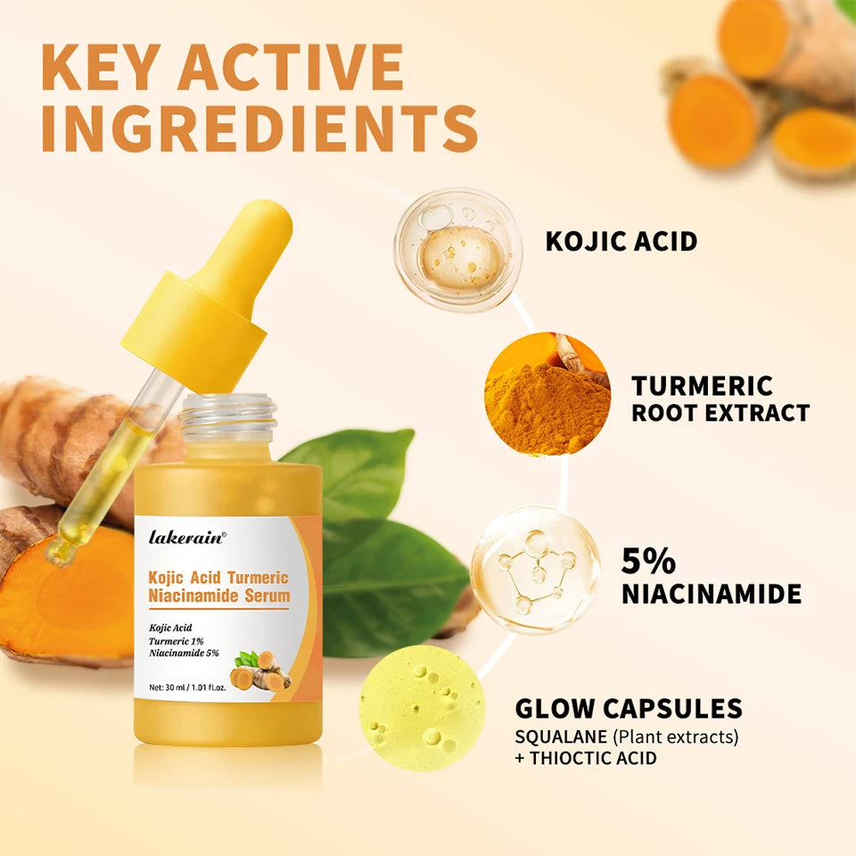 Brightening Kojic Acid and Turmeric Face Serum for Even Skin Tone - 15