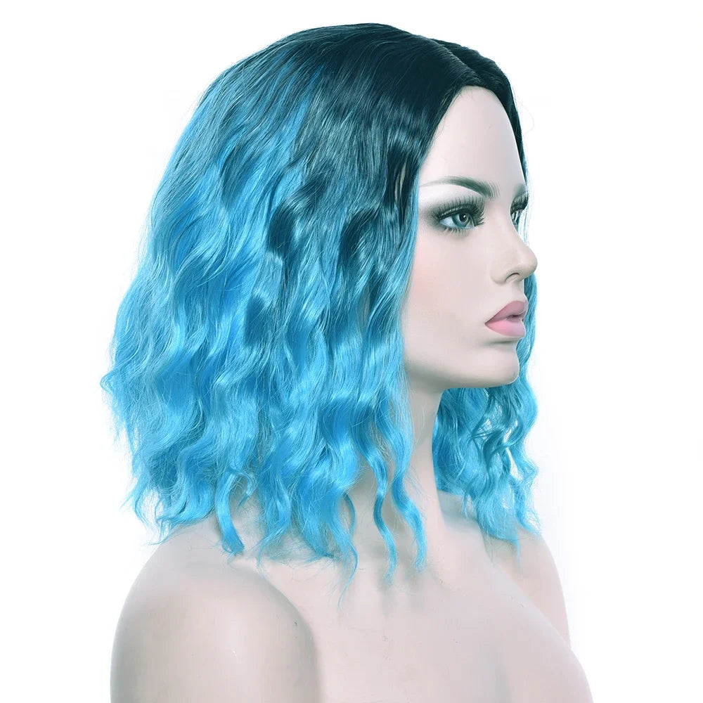 Short Kinky Curly Synthetic Hair Wig for Daily Wear and Cosplay Parties