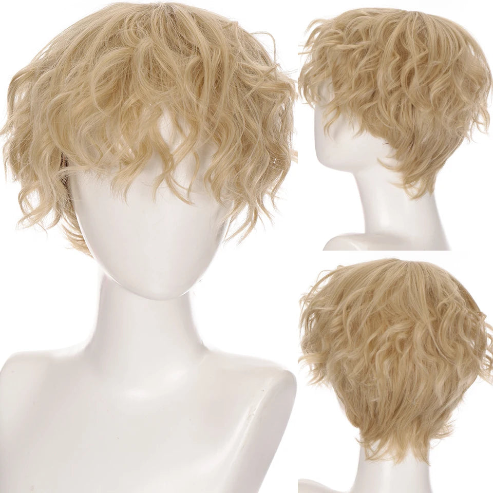 Short Curly Natural Look Wig for Men - 12