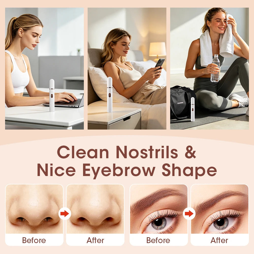 2-in-1 Electric Eyebrow and Nose Hair Trimmer for Painless Grooming - 6