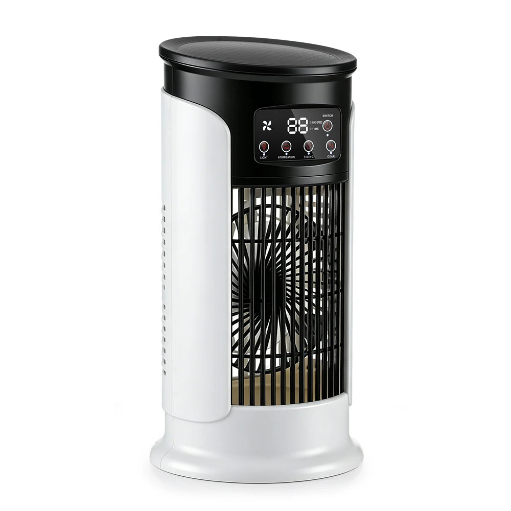 Portable Desktop Air Cooling Fan with Misting and LED Light - 12