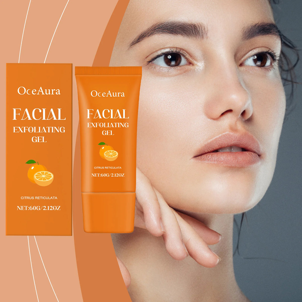 Brightening Orange Facial Exfoliating Gel for Smooth and Glowing Skin