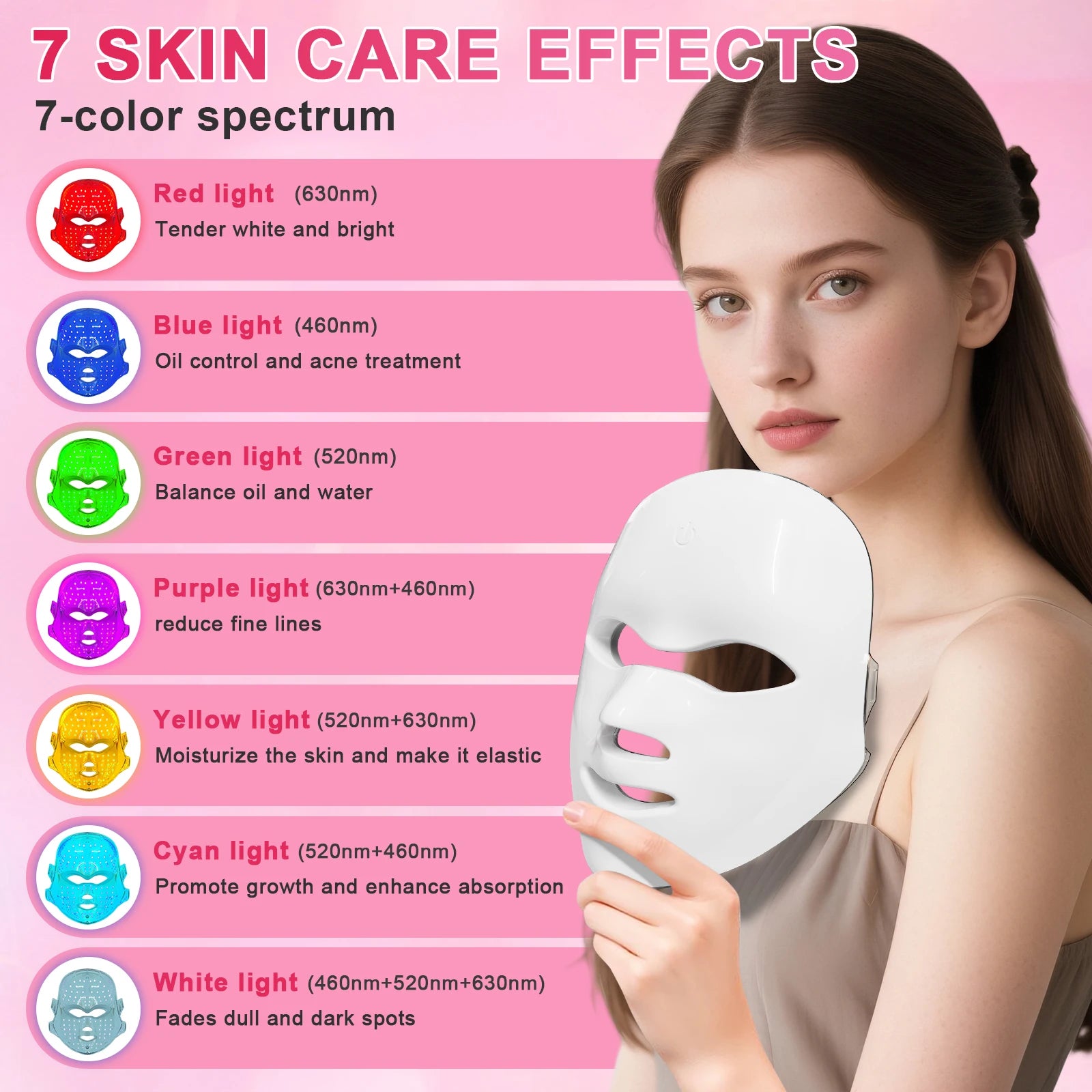 7-Color LED Photon Facial Mask for Skin Rejuvenation and Anti-Aging - 12