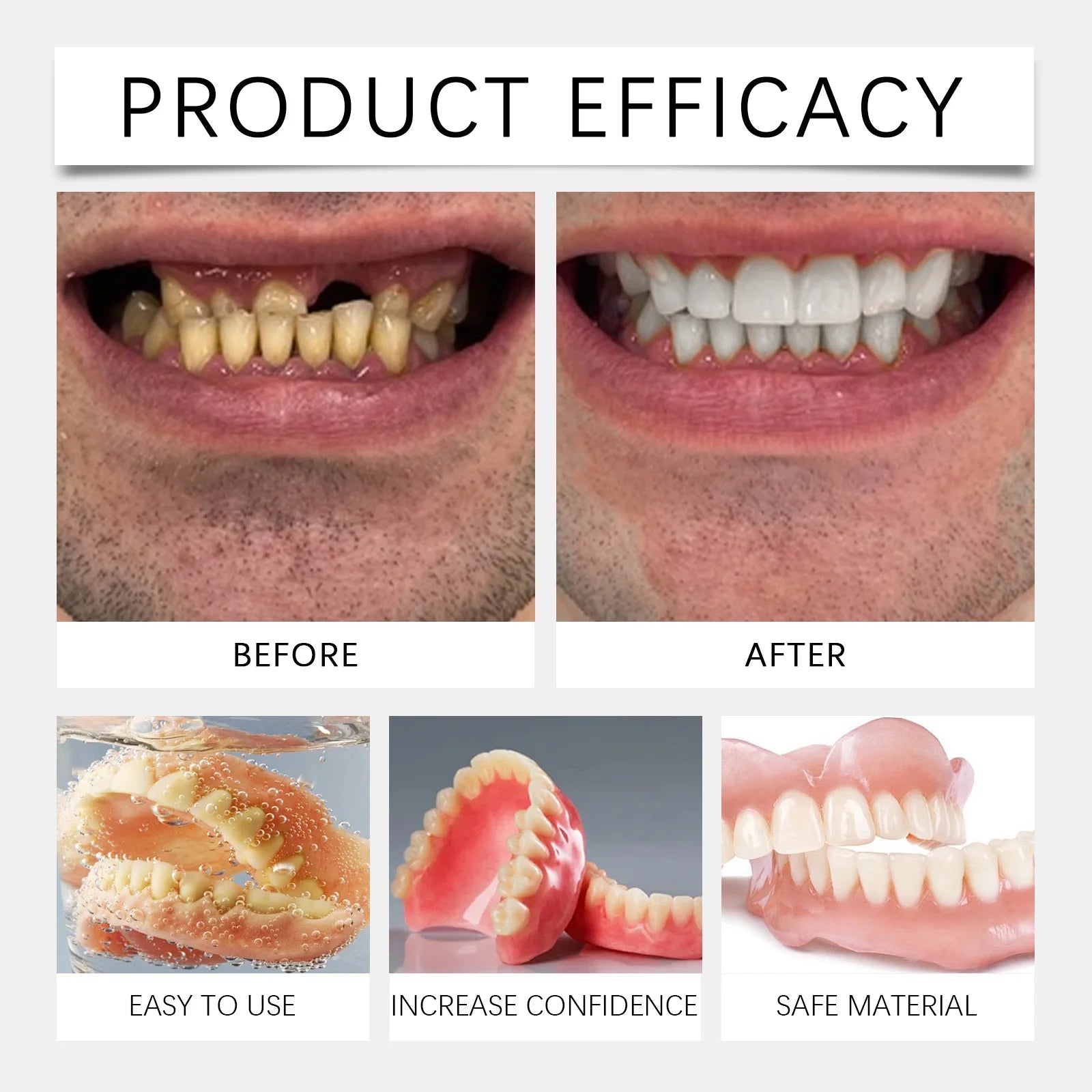 Soft Silicone Denture Kit for Tooth Gap Repair and Natural Smile Restoration - 18