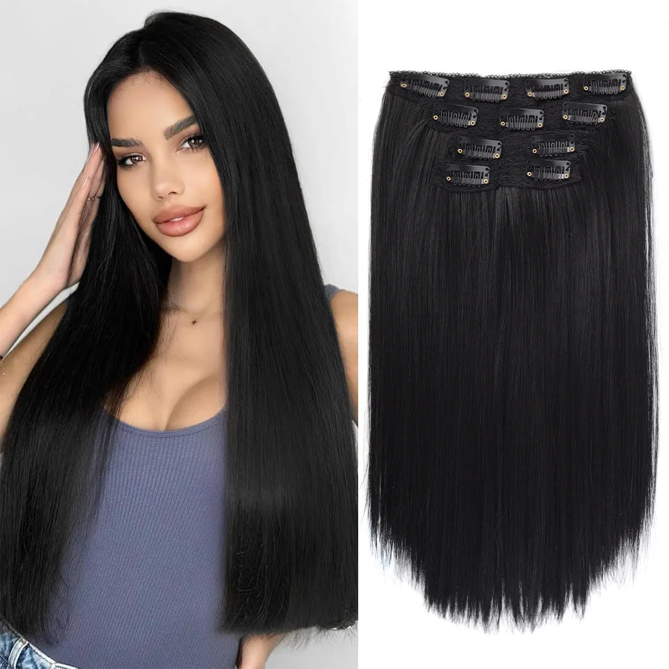 Straight Clip-In Synthetic Hair Extension for Volume - 11