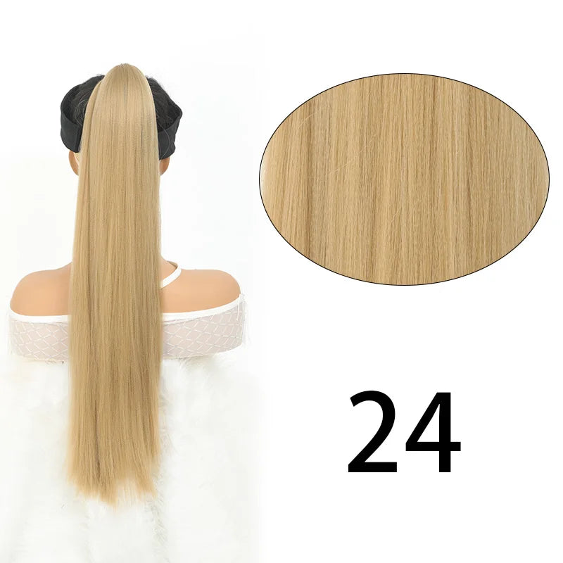 Long Straight Wrap-Around Ponytail Extension for Instant Volume - 14