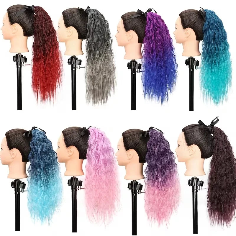 22-Inch Kinky Curly Drawstring Ponytail Hair Extension - 7