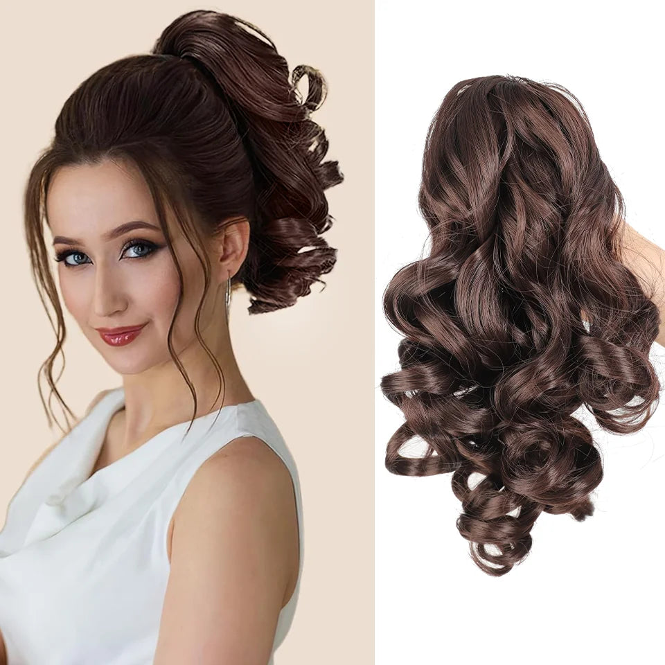 12 Inch Curly Claw Clip Ponytail Hair Extension for Women - 11