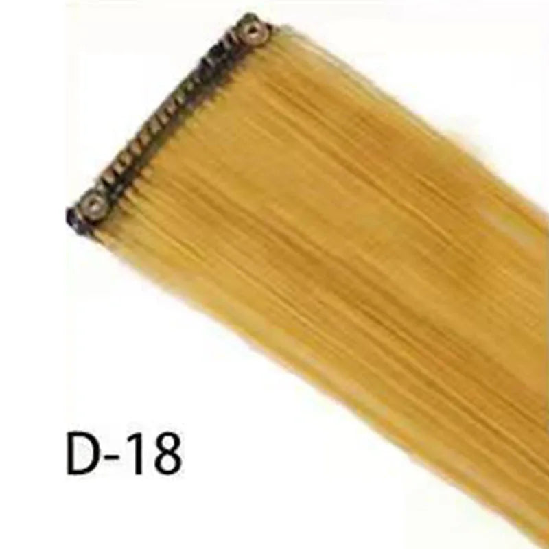 10pc Clip-In Colored Synthetic Hair Extensions for Instant Highlights