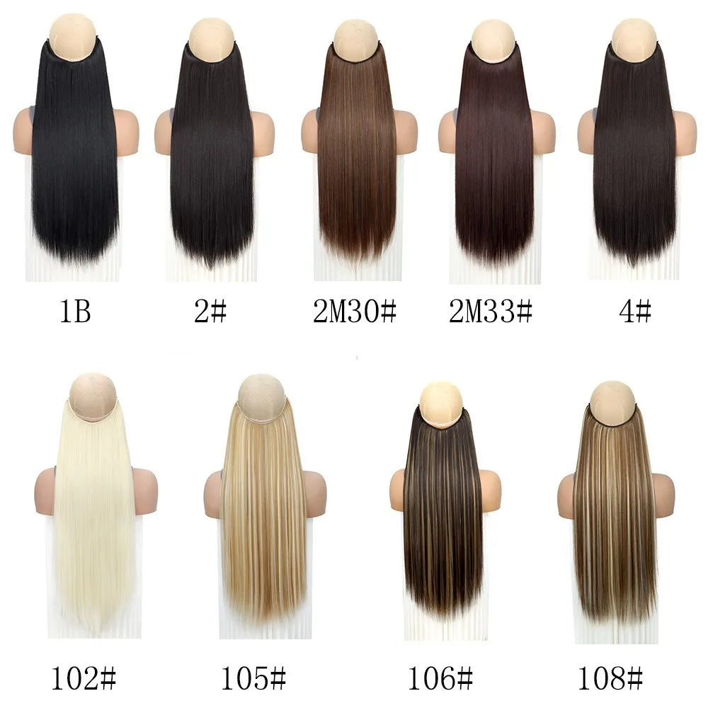 24 Inch Invisible Wire Halo Hair Extension for Instant Length - 2
