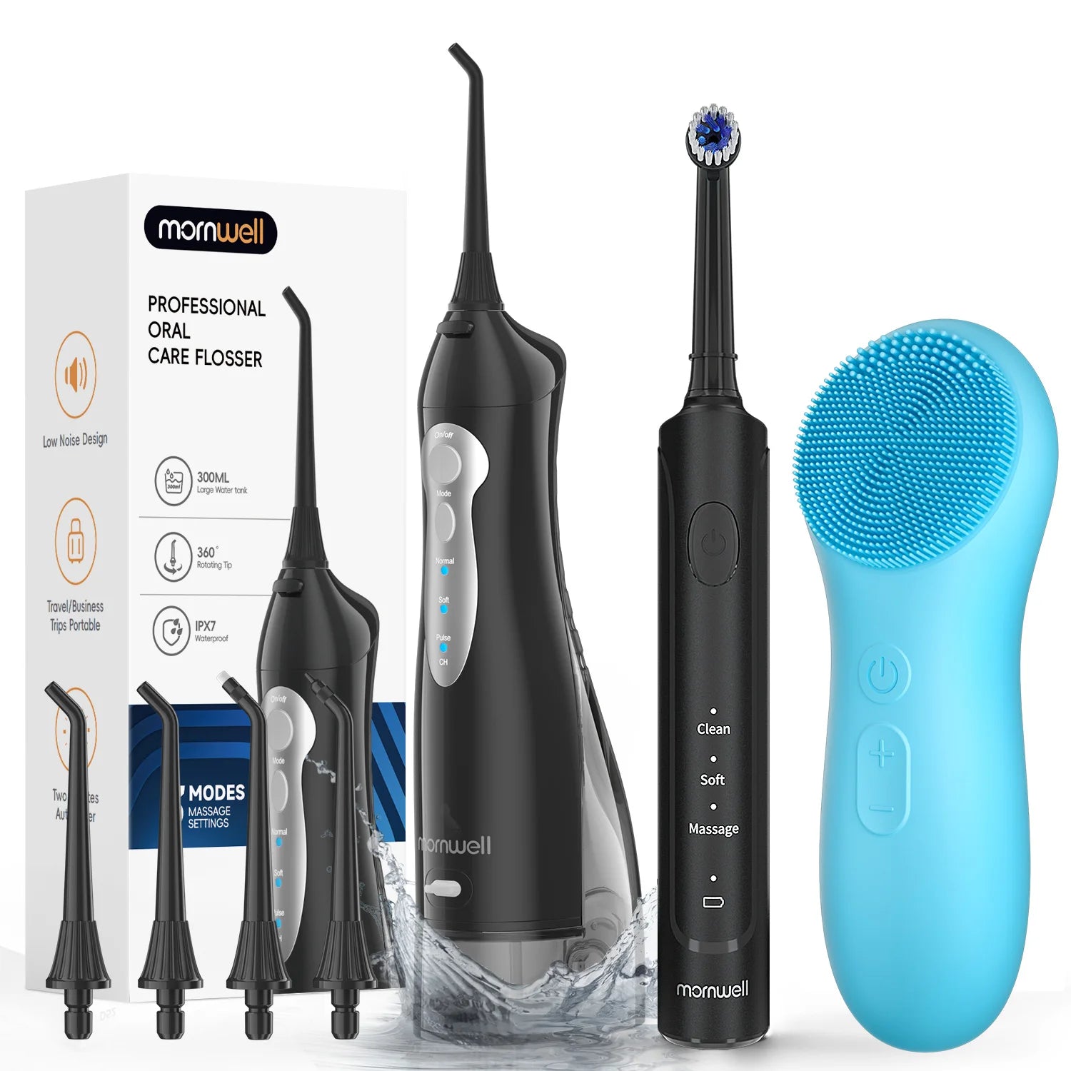 3-in-1 Professional Oral Care Kit with Water Flosser and Toothbrush - 1