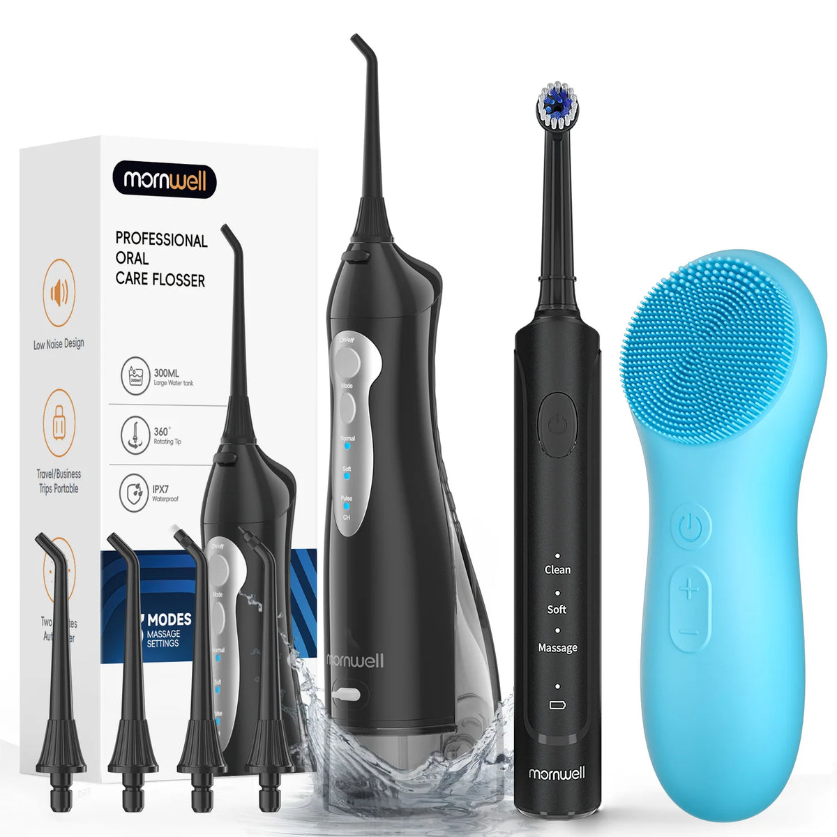 3-in-1 Professional Oral Care Kit with Water Flosser and Toothbrush