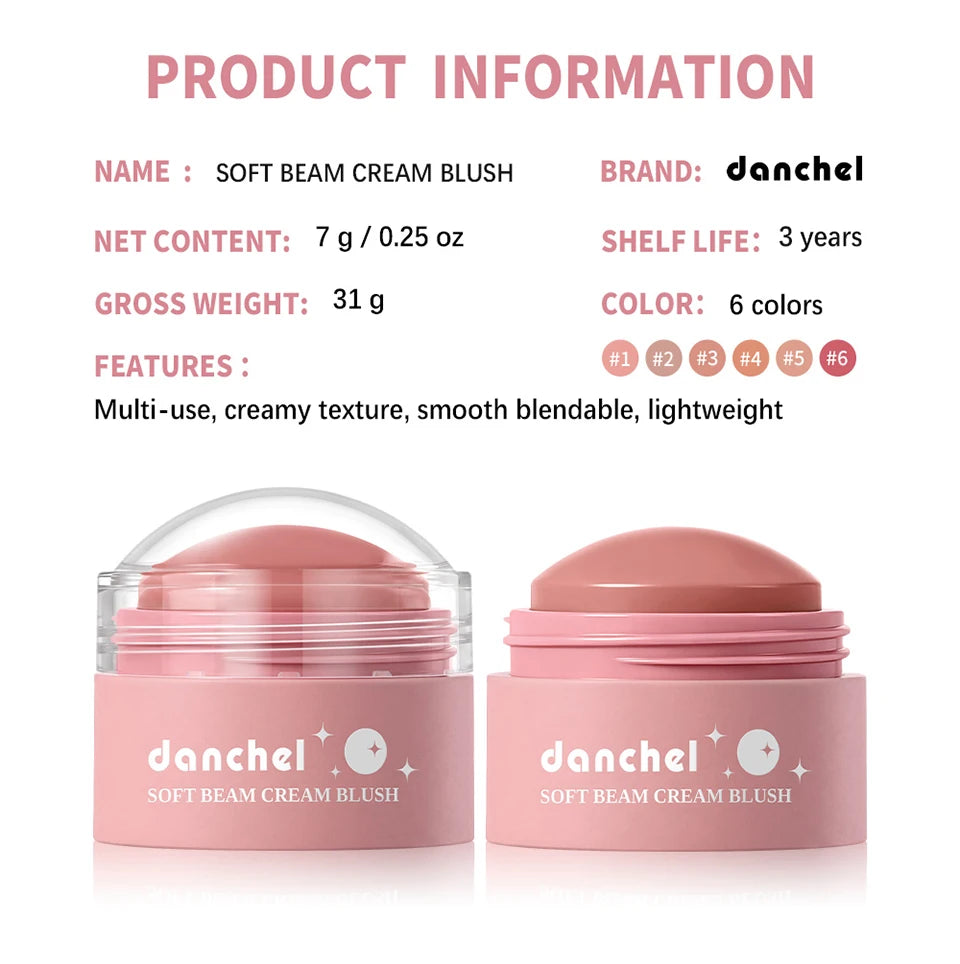 Long-Lasting Soft Cream Blush for Cheeks, Lips, and Eyes - 18