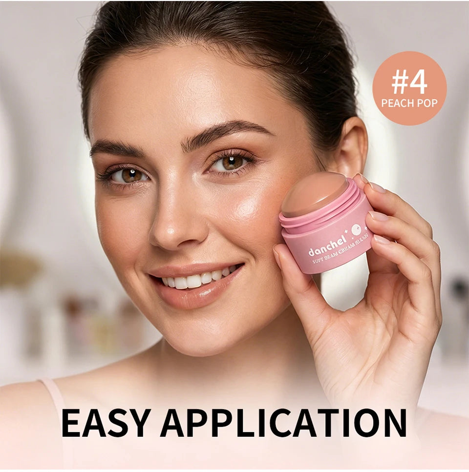 Long-Lasting Soft Cream Blush for Cheeks, Lips, and Eyes