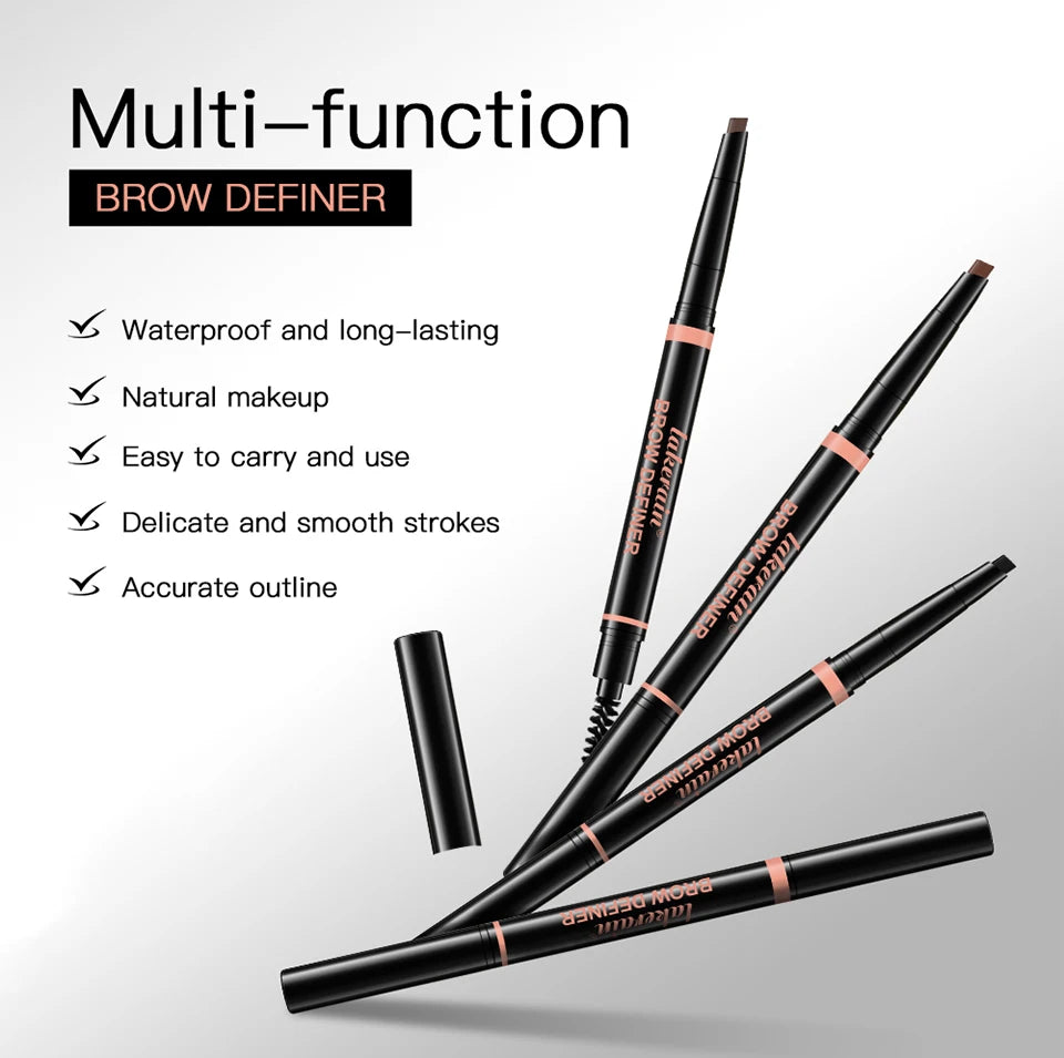 Waterproof Triangular Tip Eyebrow Pencil with Built-in Grooming Brush - 9