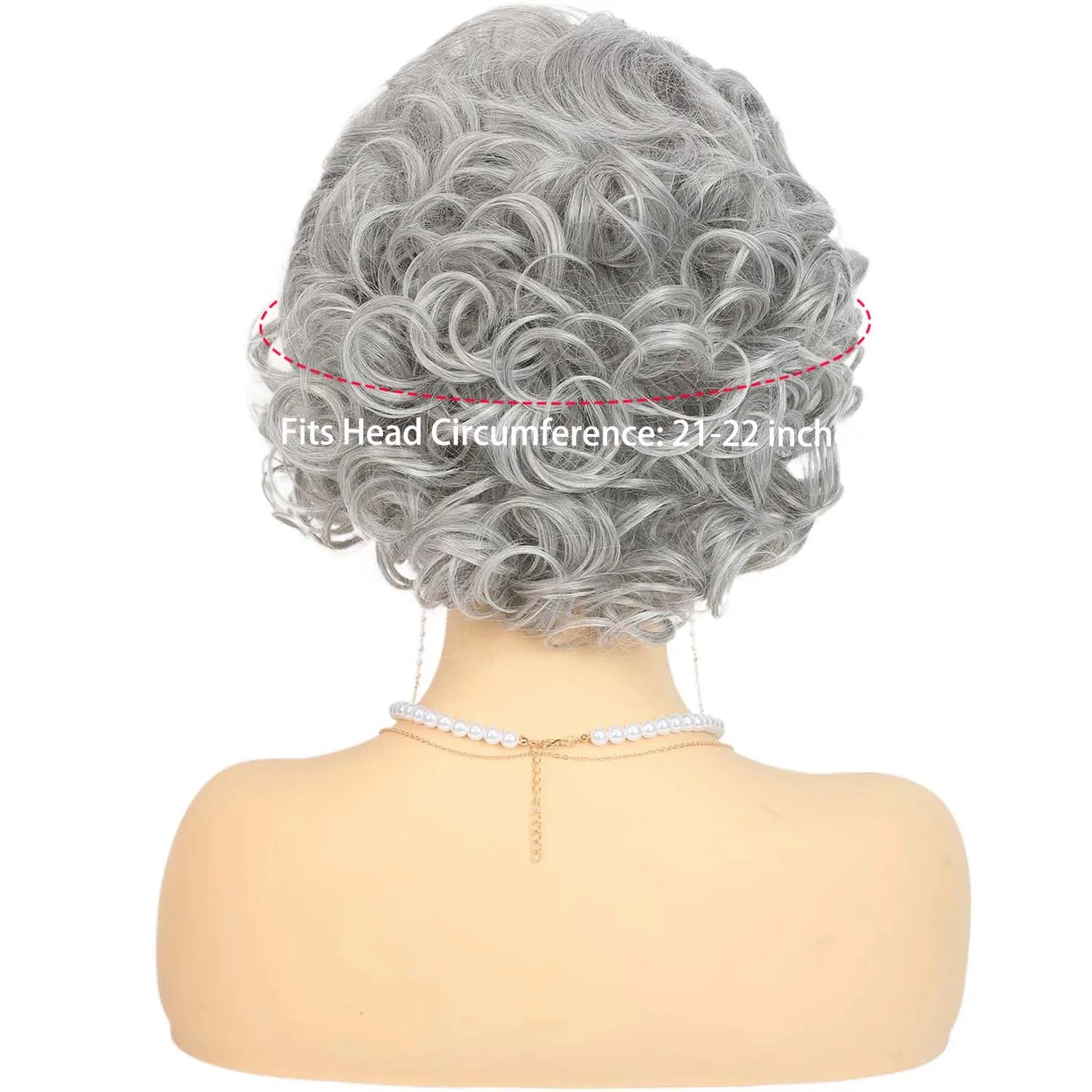 Short Curly Granny Wig Costume Set for Halloween and Cosplay Parties - 7