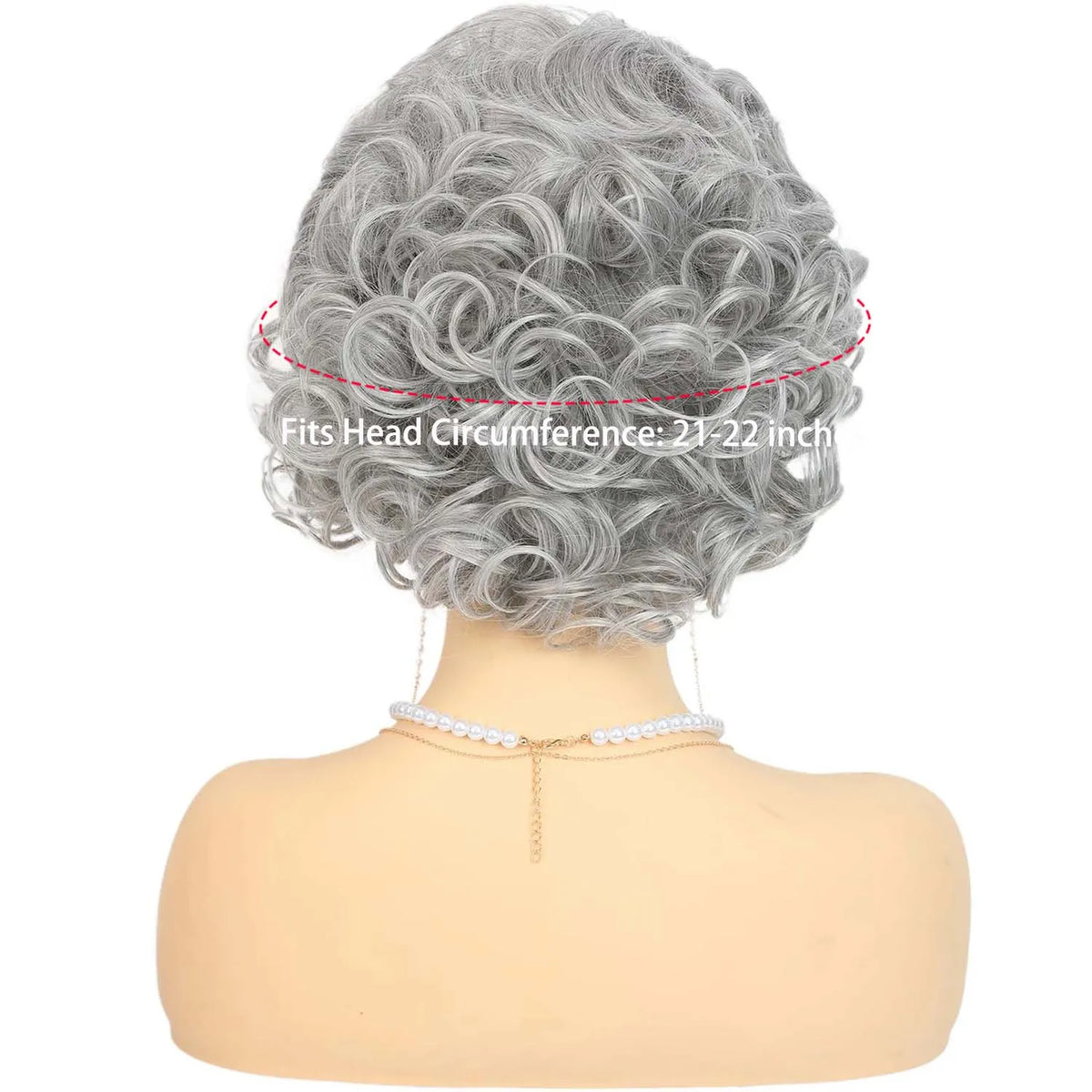 Short Curly Granny Wig Costume Set for Halloween and Cosplay Parties
