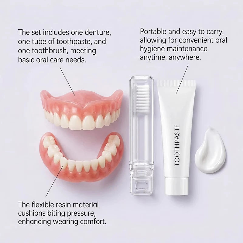 Comfort Fit Silicone Dentures for Instant Smile and Oral Care