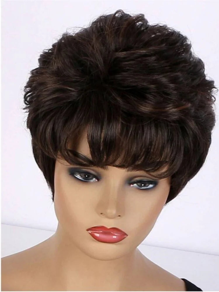 Short Curly Layered Synthetic Wig for Women