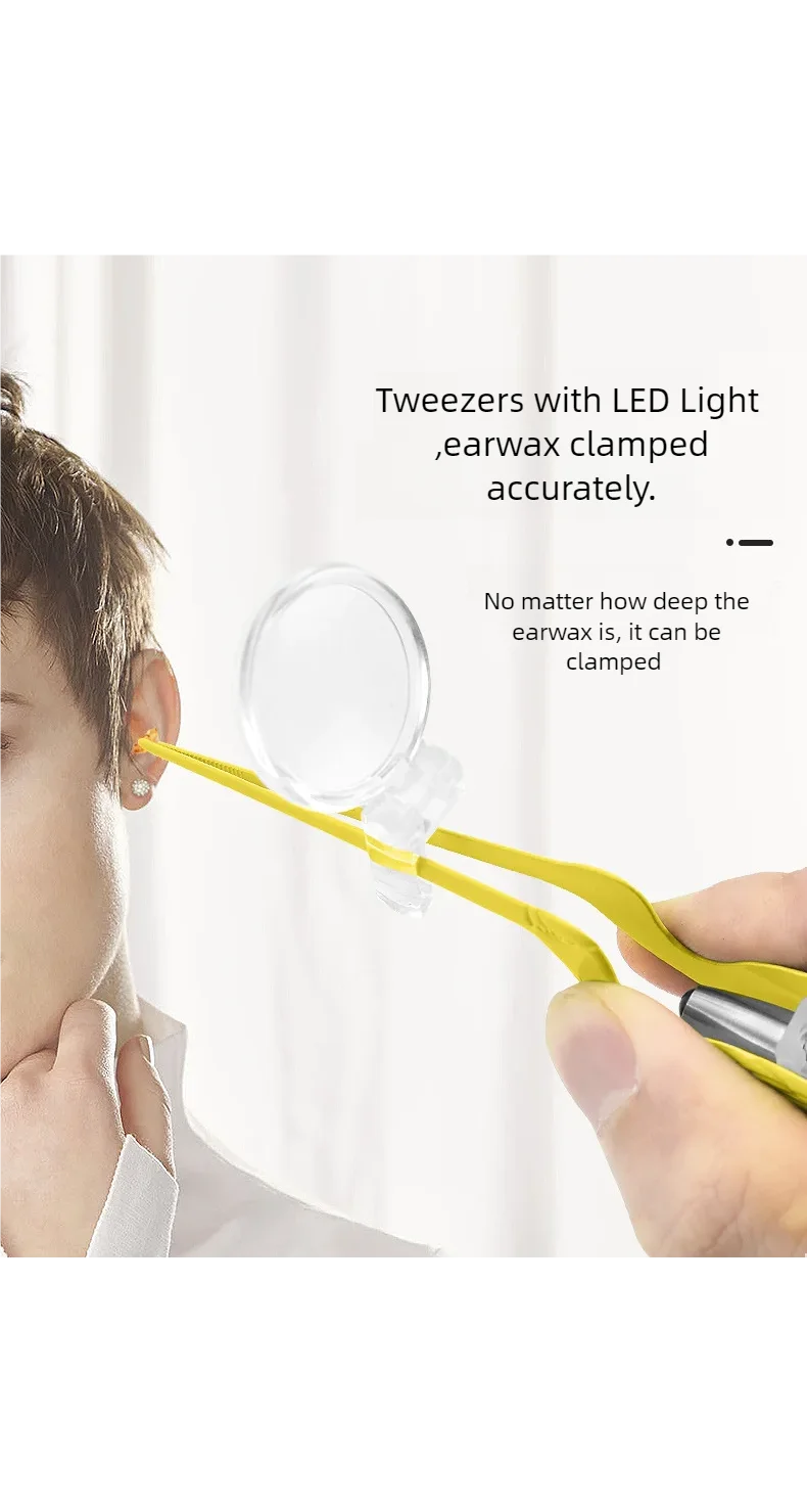 LED Illuminated Ear Wax Removal Tool Kit for Kids and Adults - 12