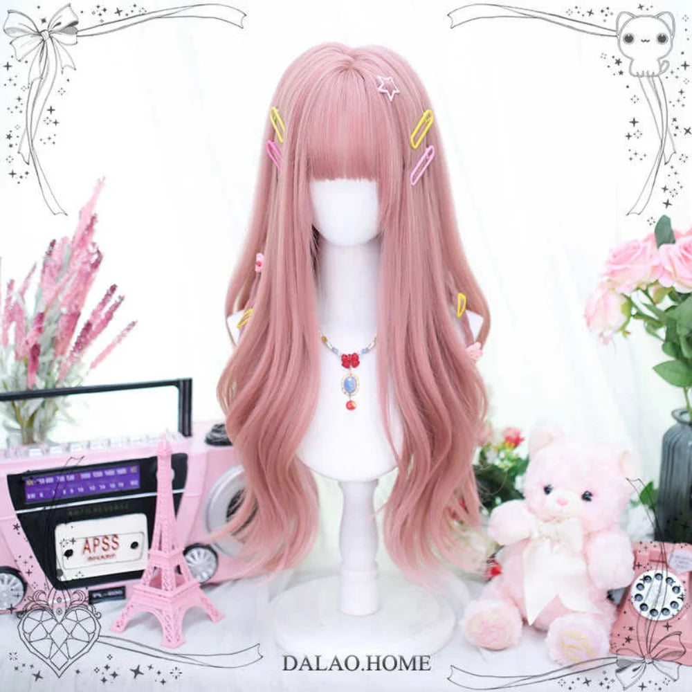 Long Wavy Ombre Cosplay Lolita Wig with Bangs - 3
