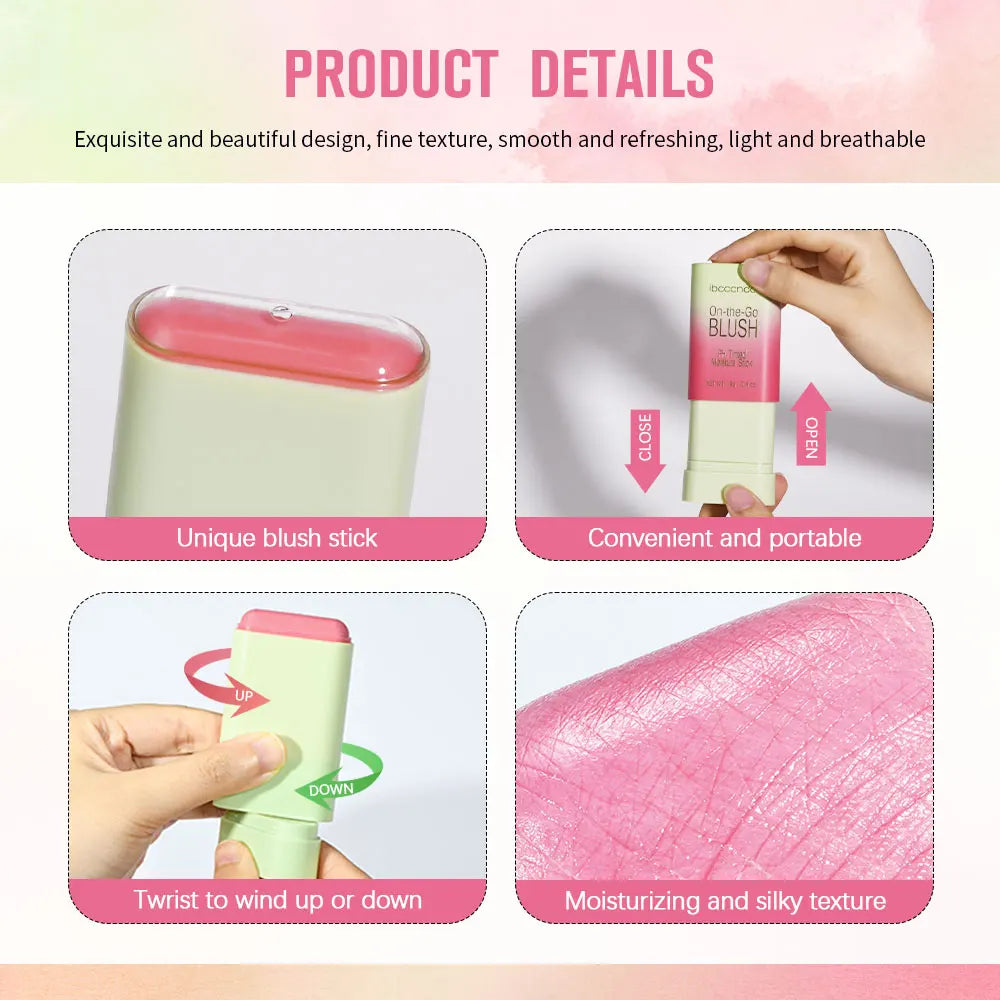 Tinted Moisturizing Blush Stick for Natural Cheeks, Eyes and Lips - 6