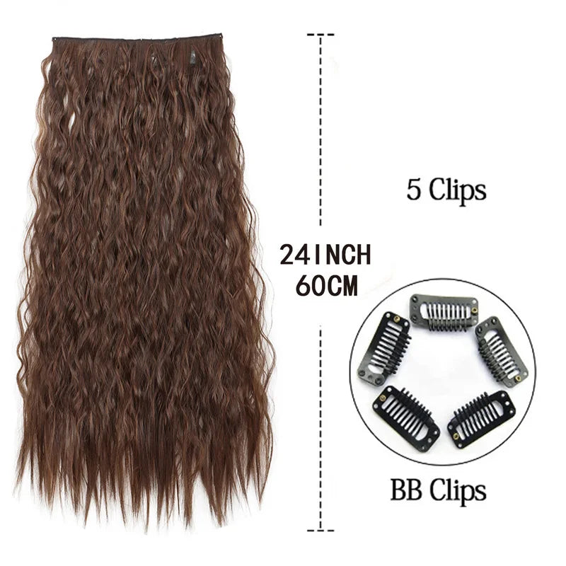 24-Inch Kinky Curly One-Piece Clip-In Hair Extension - 2