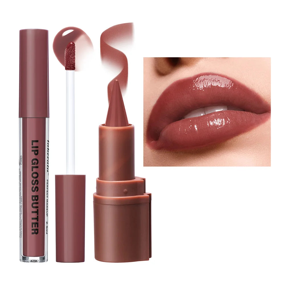 Hydrating 3D Lip Liner and Gloss Makeup Set for Perfect Defined Lips - 1