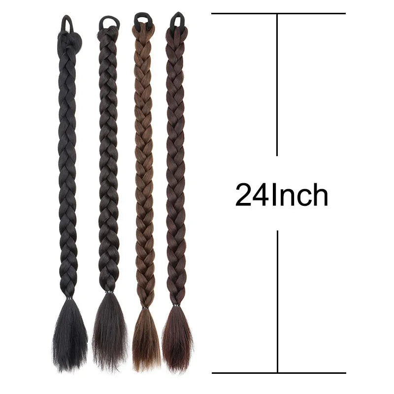 24-Inch Braided Ponytail Extensions for Instant Volume - 3