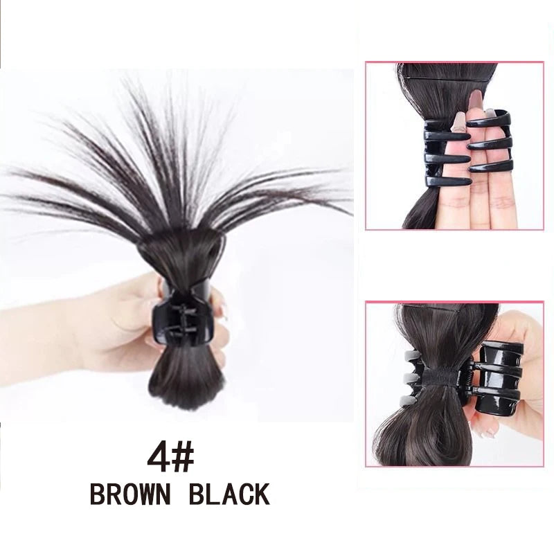 Synthetic Claw Clip Ponytail Hair Extension for Instant Volume