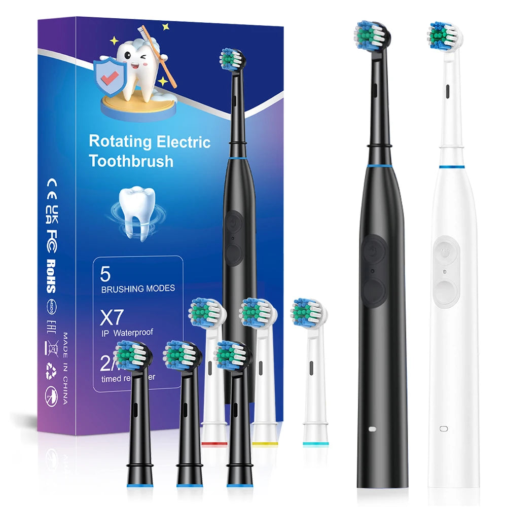 Rechargeable Rotating Electric Toothbrush with 5 Cleaning Modes