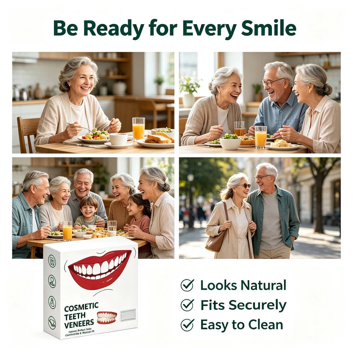 Comfortable Silicone Denture Set for Daily Oral Care and Confidence