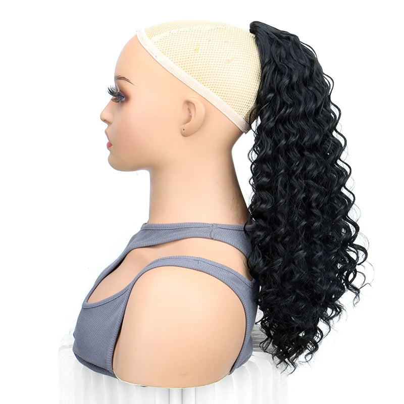 18-Inch Kinky Curly Drawstring Ponytail Hair Extension