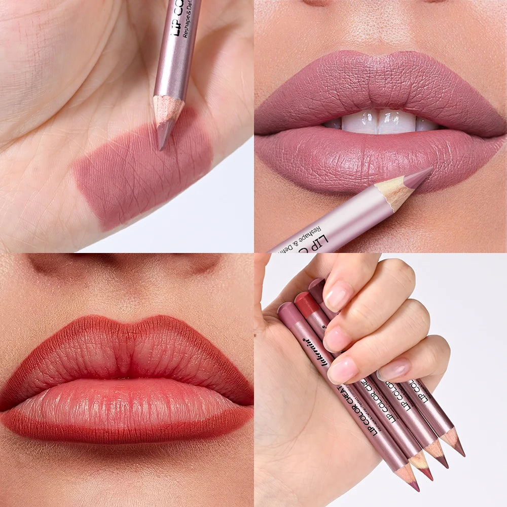 Waterproof Matte Lip Liner Pencil Set for Long-Lasting Defined Lips