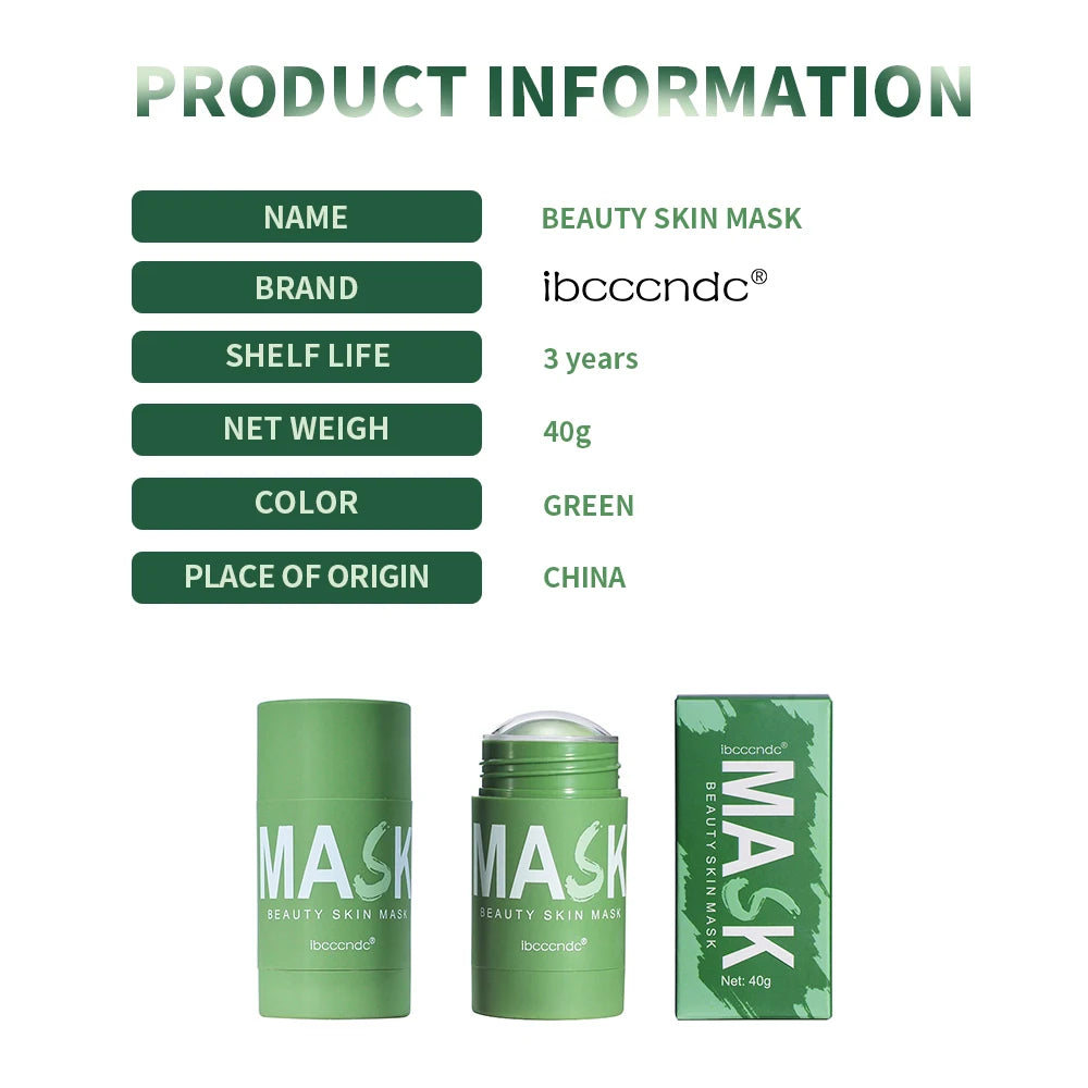 Green Tea Deep Cleansing Clay Face Mask Stick for Blackhead Removal - 5