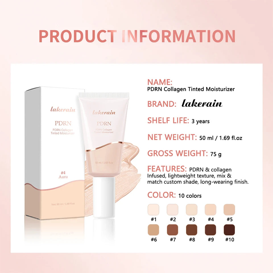 PDRN Collagen Tinted Moisturizer for All-Day Radiant Skin and Coverage