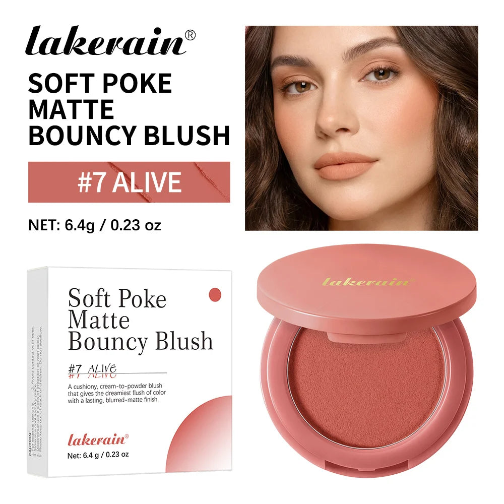 Matte Bouncy Cream-to-Powder Blush for Natural Long-Lasting Flush