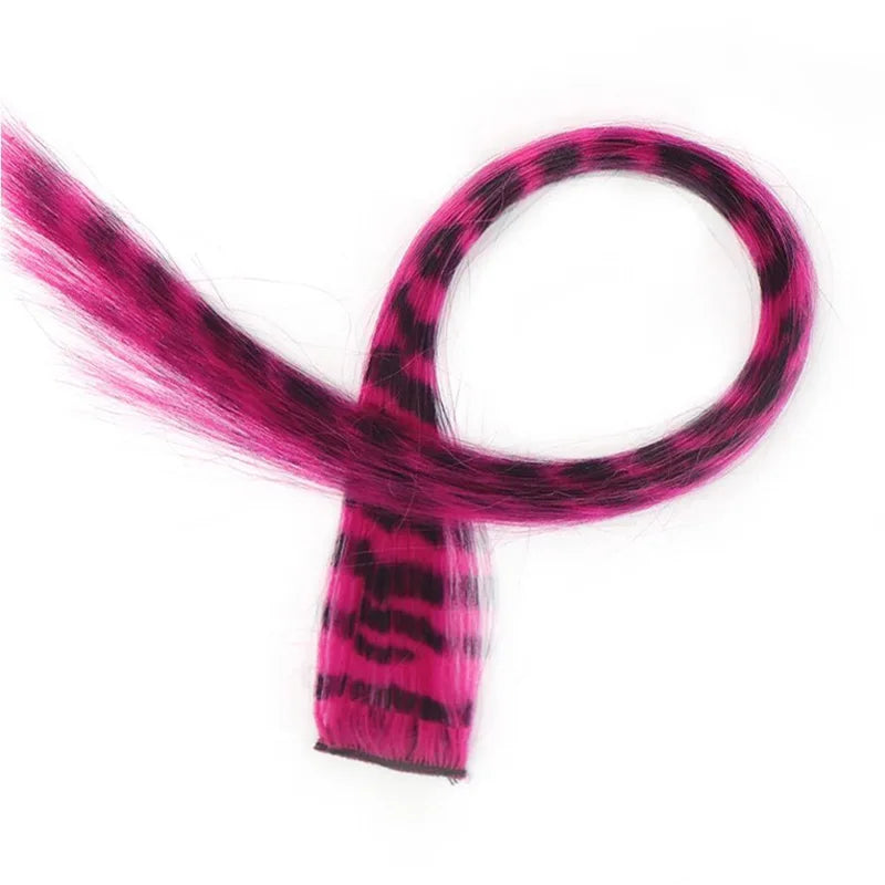 Colorful Leopard Print Clip-In Hair Extensions for Parties and Daily Use