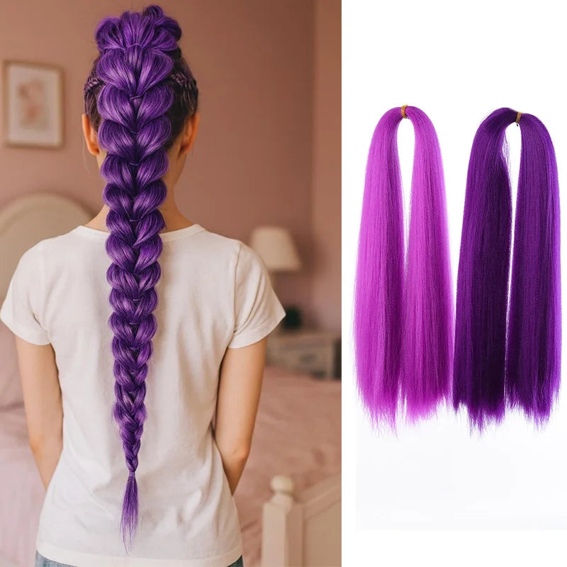 14 Inch Purple Synthetic Braiding Hair Extensions for DIY Styles