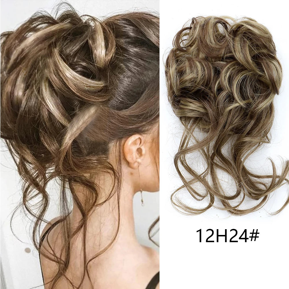 Messy Curly Hair Bun Extension for Instant Volume