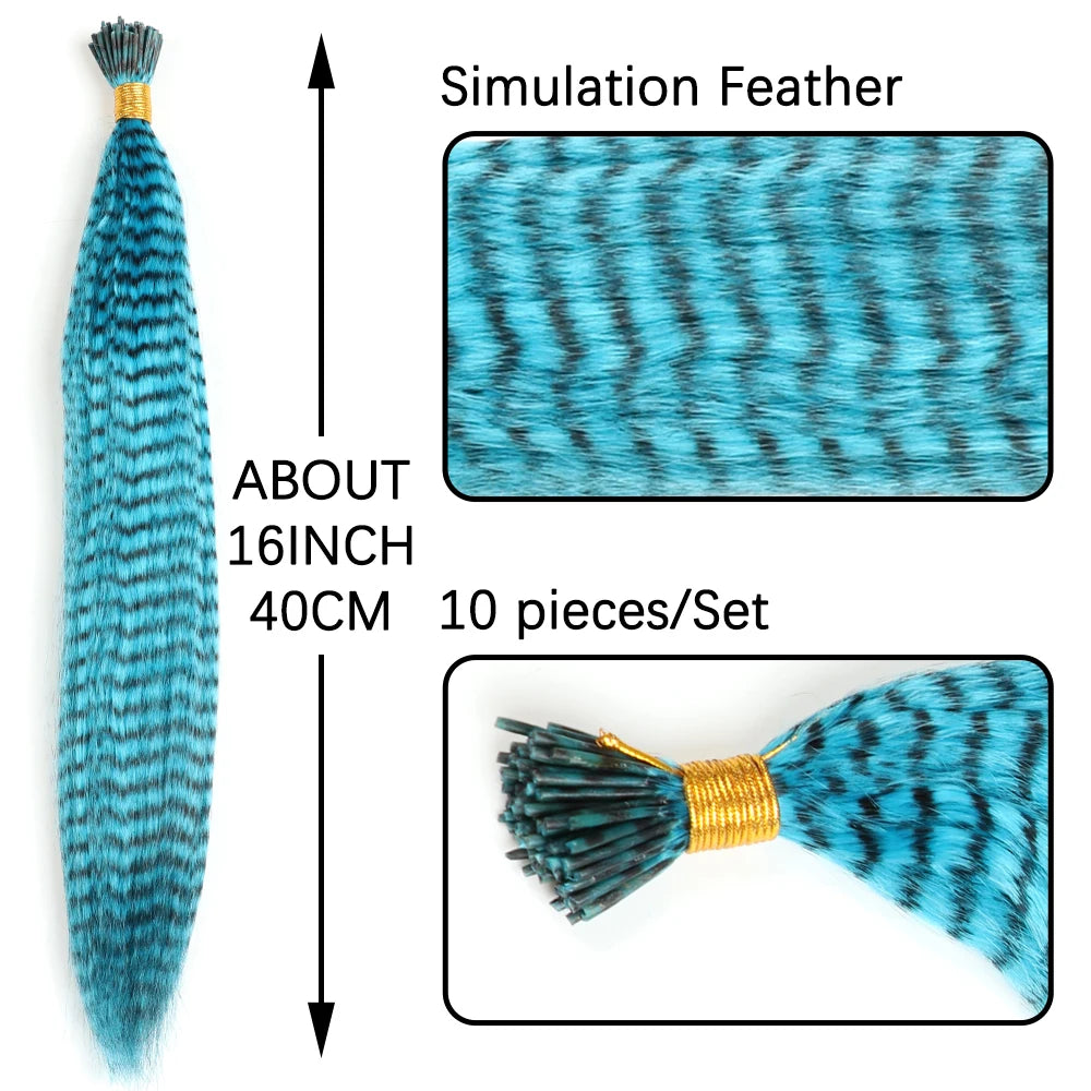 16-Inch Rainbow Feather Hair Extensions for Easy Highlights