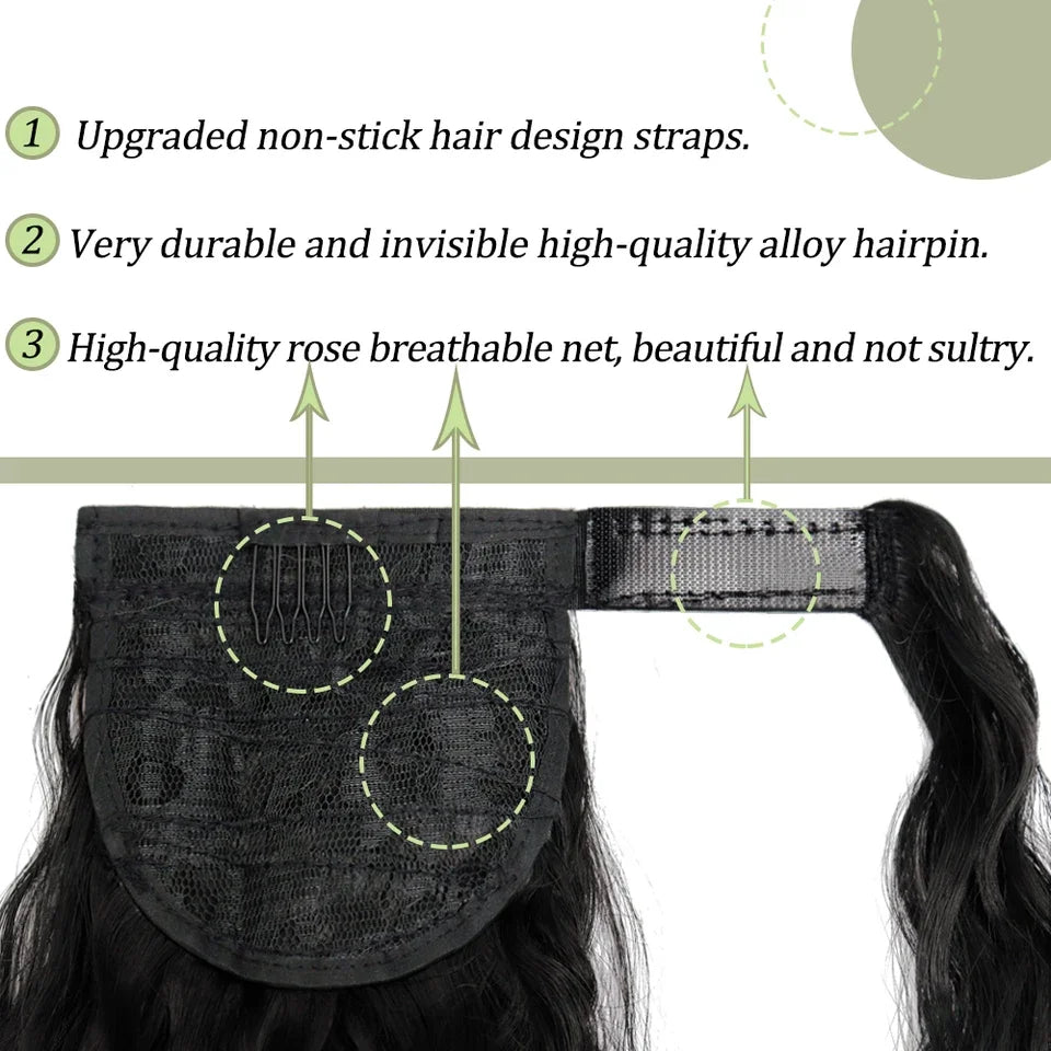 Wavy Wrap-Around Ponytail Extension for Instant Volume