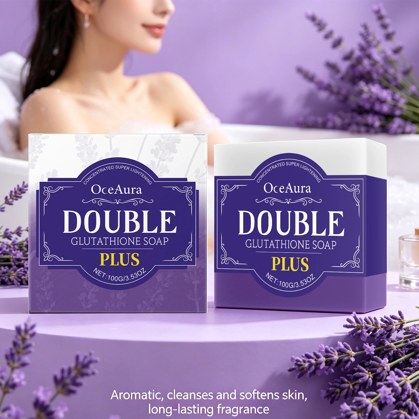 Lavender Brightening Cleansing Soap Bar for Soft and Fragrant Skin - 4