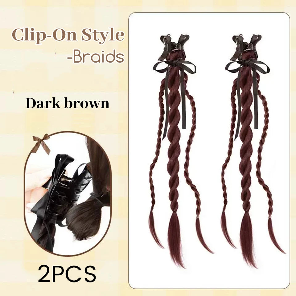 Synthetic Bow Ponytail Twist Braid Hair Clip - 14