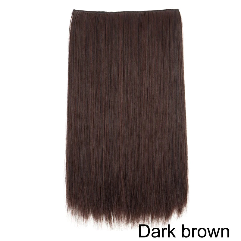 One-Piece Clip-In Long Straight Hair Extension for Women - 9