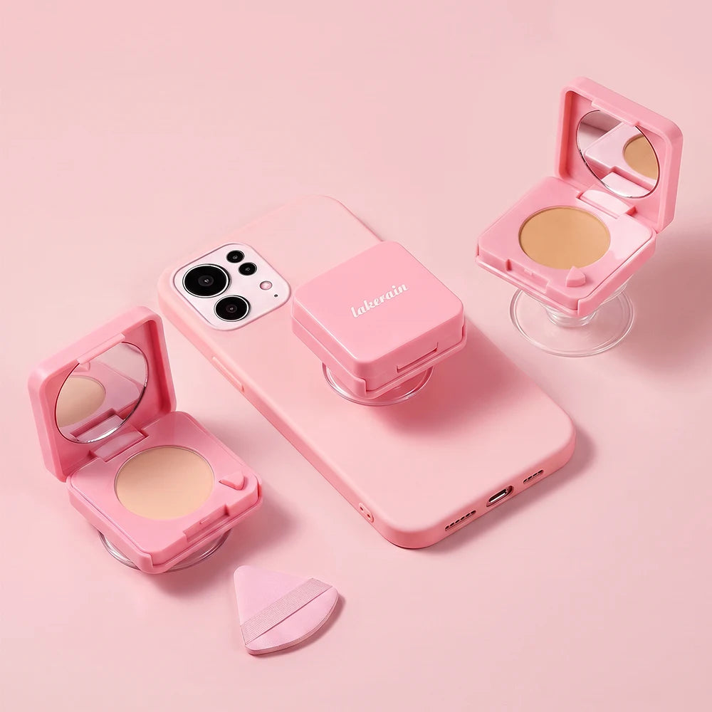 Pressed Matte Setting Powder with Integrated Phone Grip and Mirror
